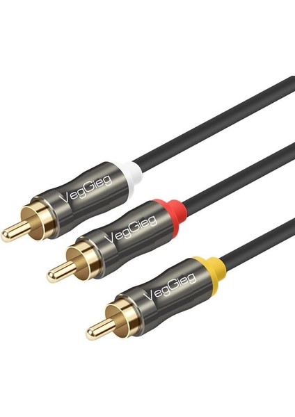 3 Rca To 3 Rca Ses ve Görüntü Kablosu 5 Metre