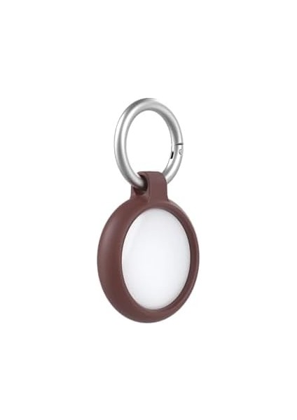 Menashop Sleek Serisi Airtag Için Kılıf, Darbeye ve Düşmeye Karşı Koruyucu, Karabinalı Airtags Için Ince Koruyucu Kılıf - Kahverengi