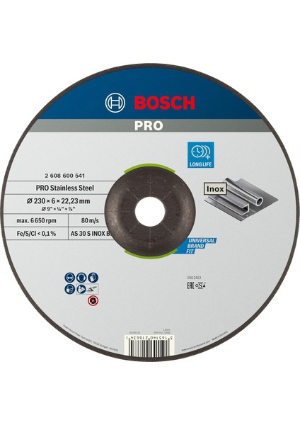 Professional 2608600541 Schleifzubehör SCHRUPPSCH.230 x 6 mm F.ıno x