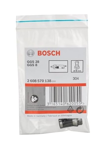 Professional Accessories Sıkıştırma Pensesi, Sıkıştırma Somunsuz, 8 Mm, Düz Taşlama Makineleri Için, 2608570138