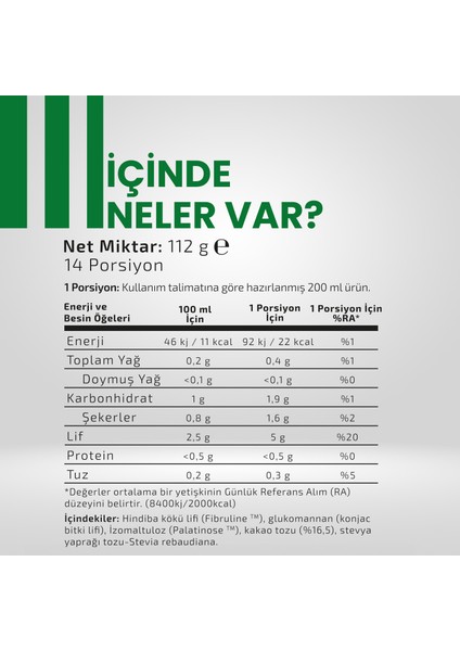 Formula Lif Puding Doğal Lif Kaynağı | Glukomannan | Hindiba Kökü Lifi | 14 Porsiyon Kakaolu modelleri