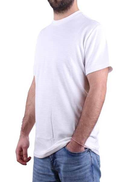 DMG23-211520 Beyaz Günlük Bisiklet Yaka Erkek Tişört modelleri