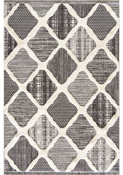 Aspendos 2202 Gri Koridor Halısı Kesme Yolluk Mutfak Halısı Modern Salon halısı