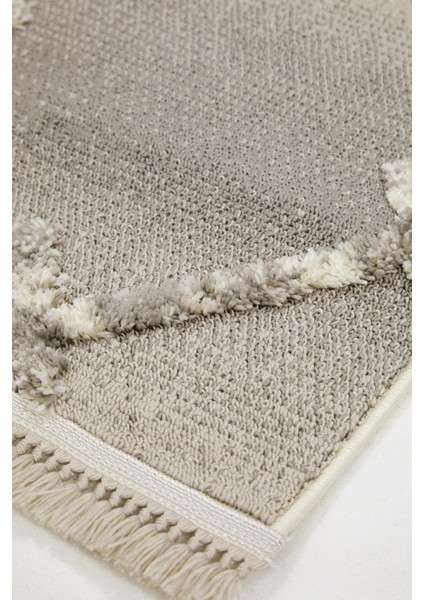 Aspendos 2203 Gri Koridor Halısı Kesme Yolluk Mutfak Halısı Modern Salon halısı modelleri