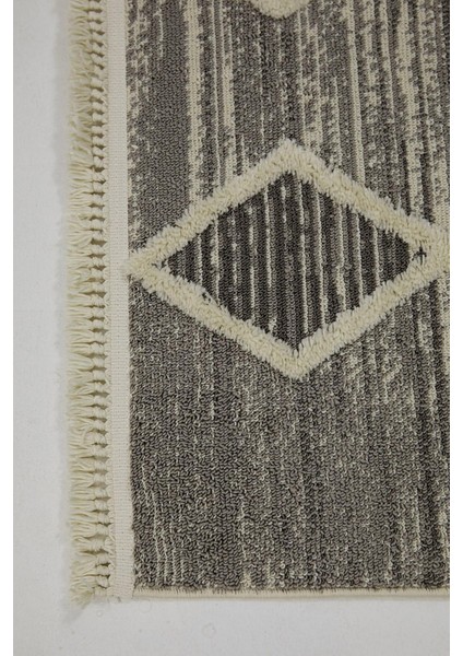 Aspendos 2206 Gri Koridor Halısı Kesme Yolluk Mutfak Halısı Modern Salon halısı modelleri