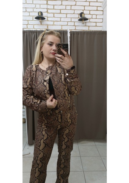 Yılan Desen Süet Takım fırsatları