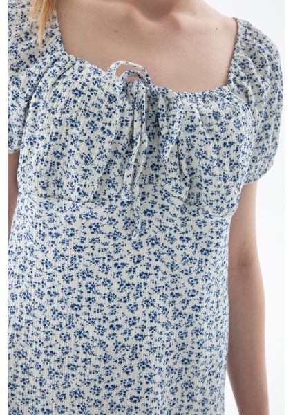 Kısa Kollu Elbise Mavi fiyatları