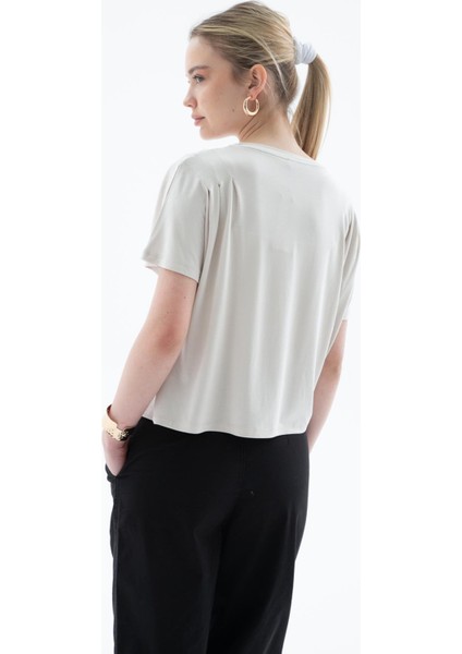 Dökümlü Viskon Crop Bluz Taş modelleri