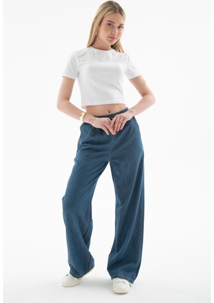 Lastikli Palazzo Pantolon Mavi fiyatları