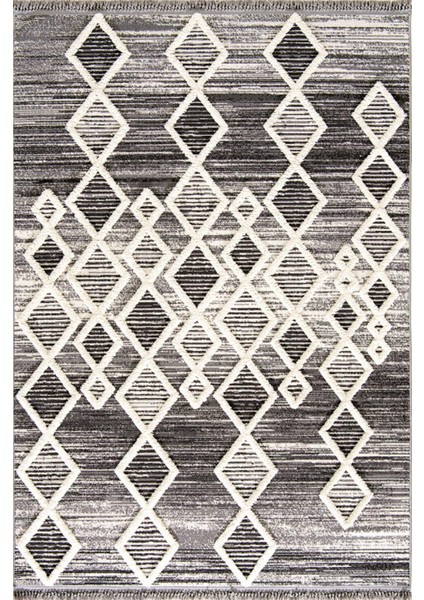 Aspendos 2206 Gri Koridor Halısı Kesme Yolluk Mutfak Halısı Modern Salon halısı