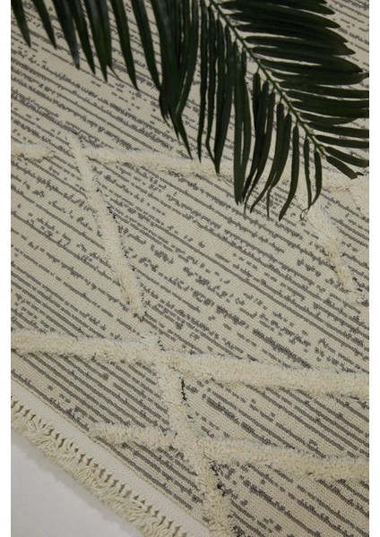 Aspendos 2204 Gri Koridor Halısı Kesme Yolluk Mutfak Halısı Modern Salon halısı indirimleri