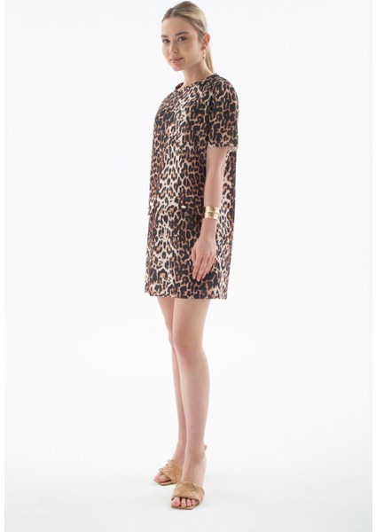 Desenli Elbise Leopar Desenli modelleri