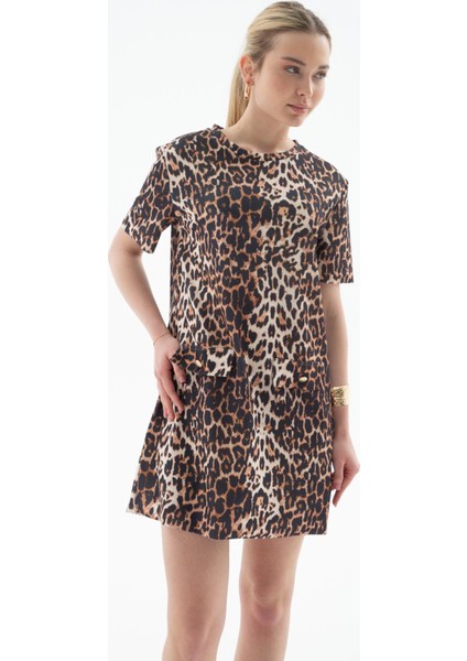 Desenli Elbise Leopar Desenli fırsatları