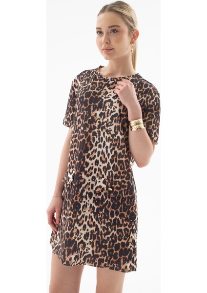 Desenli Elbise Leopar Desenli indirimleri