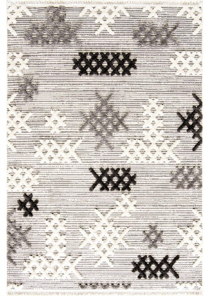 Aspendos 2205 Gri Koridor Halısı Kesme Yolluk Mutfak Halısı Modern Salon halısı