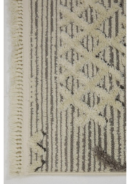 Aspendos 2205 Gri Koridor Halısı Kesme Yolluk Mutfak Halısı Modern Salon halısı modelleri