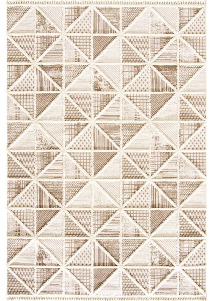 Aspendos 2201 Krem Koridor Halısı Kesme Yolluk Mutfak Halısı Modern Salon halısı