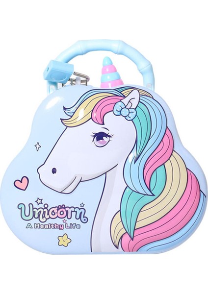 Unicorn Temalı Mavi Renk Çocuk Kumbarası