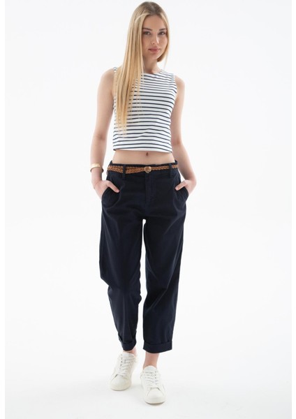 Esnek Kemerli Pantolon Lacivert indirimleri