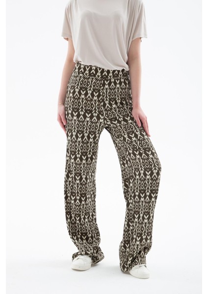 Desenli Esnek Pantolon Yeşil fiyatları