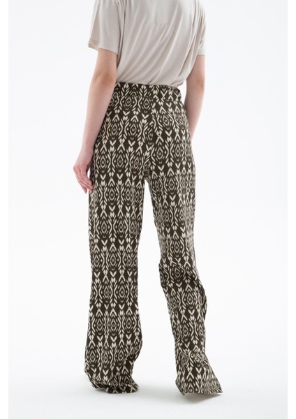 Desenli Esnek Pantolon Yeşil modelleri