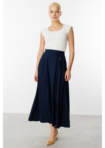 Kadın Beli Püskül Detaylı Etek 1064 Lacivert fiyatları