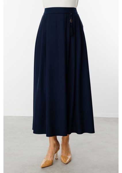 Kadın Beli Püskül Detaylı Etek 1064 Lacivert modelleri