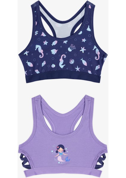 Kız Çocuk Mermaid 2in1 Çok Renkli Spor Üst