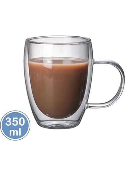 350ML Çift Katmanlı Kulplu Cam Bardak fiyatları
