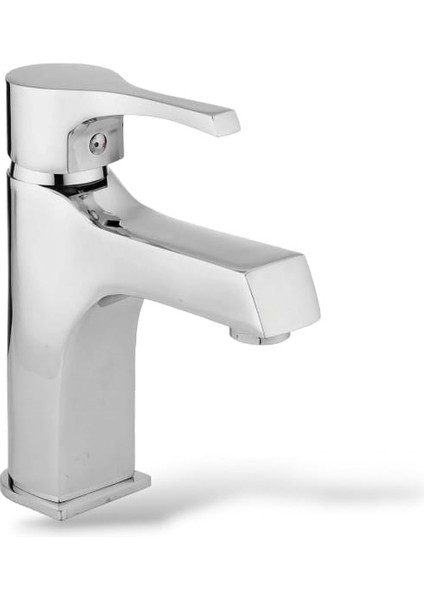 Krom Lotus Sabit Lavabo Bataryası Aç - Kapa Lavabo Musluğu Çift Su Girişli 5 Yıl Garantili
