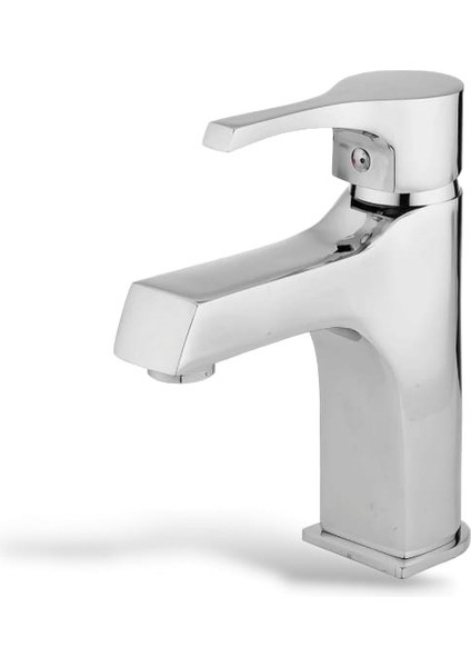 Krom Lotus Sabit Lavabo Bataryası Aç - Kapa Lavabo Musluğu Çift Su Girişli 5 Yıl Garantili