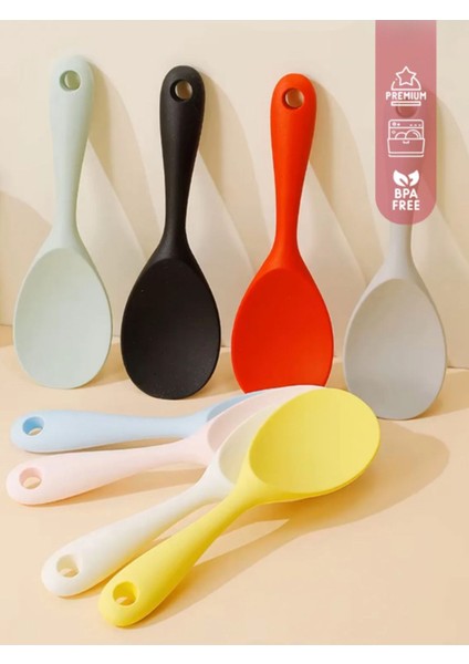 Silikon Pilav Kaşığı 24 cm Pastel Renkler
