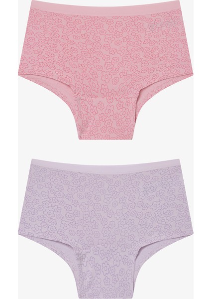 Kız Çocuk Floral Çok Renkli 2li Boxer