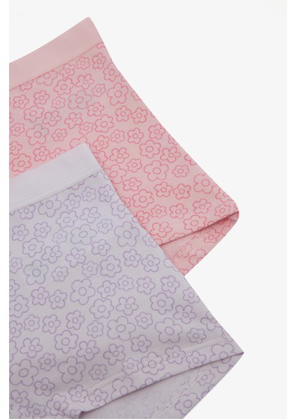 Kız Çocuk Floral Çok Renkli 2li Boxer