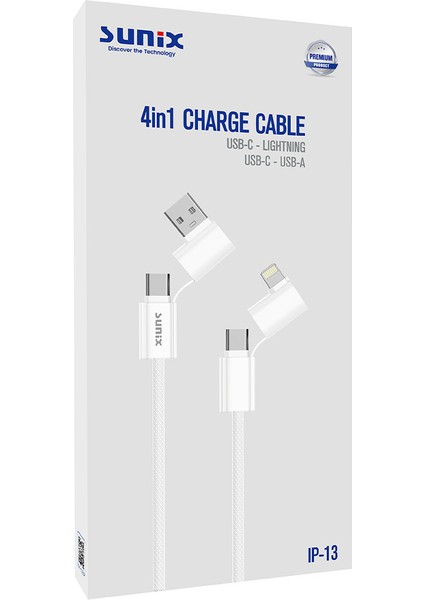 4in1 Şarj Kablosu Ip-13
