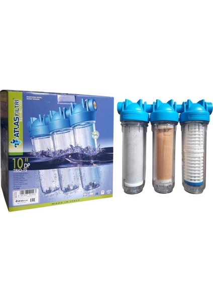 3'lü Daire 3/4 Girişli Reçineli Su Arıtma Filtresi
