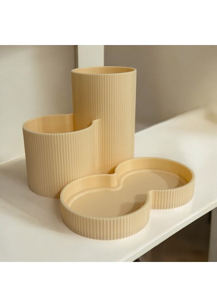 3D Baskı - Iki Bölmeli Diş Fırçalık - Banyo Organizer - Banyo Seti - Makyaj Organizer fiyatları