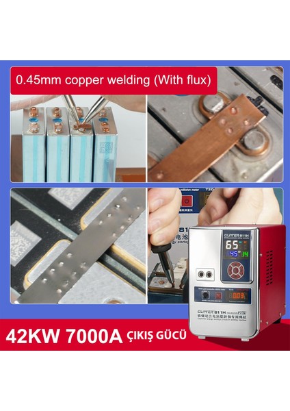 Glitter 811H Şarjlı Pil Profesyonel Bakır - Nikel Punta Kaynak Makinesi 36KW/42KW 7000A (4767)