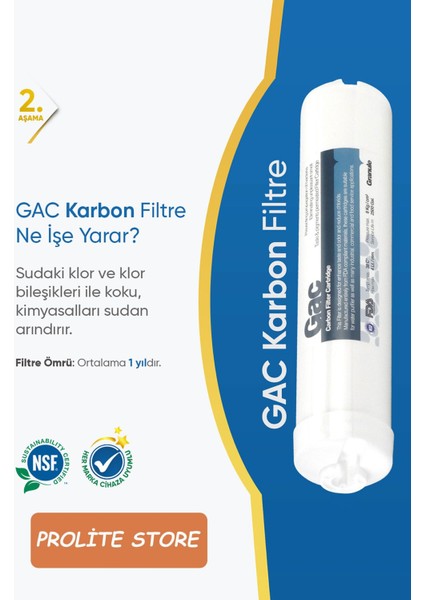 Kapalı Kasa Su Arıtma Cihazlarına Uyumlu 5'lı Filtre Seti 80 Gpd Membrane