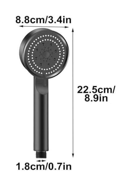 Menashop Turbo Duş Başlığı, Yüksek Basınçlı El Duşu, 5 Fonksiyonlu Duş Başlığı Kaliteli Malzeme fiyatları