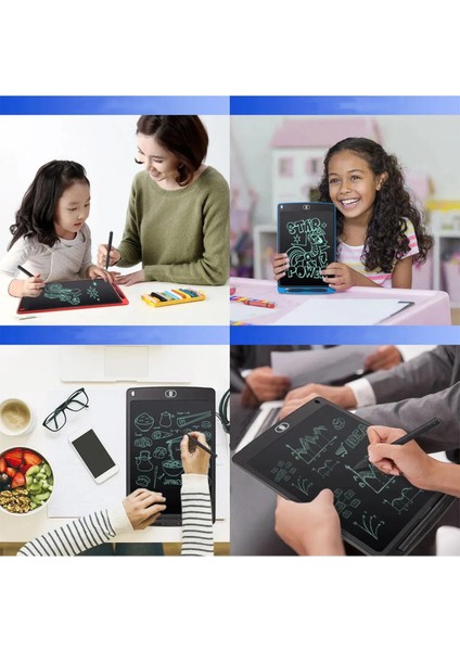 Büyük Boy Dijital Çok Amaçlı Yazı Tahtası Grafik Çizim Çocuk Eğitim Tableti LCD Ekran Kalemli 12 Inc