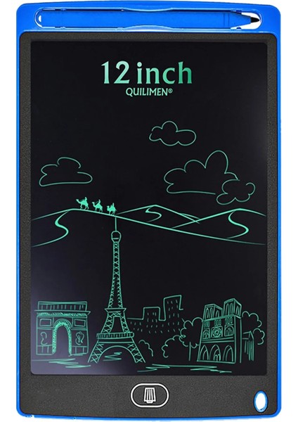 Büyük Boy Dijital Çok Amaçlı Yazı Tahtası Grafik Çizim Çocuk Eğitim Tableti LCD Ekran Kalemli 12 Inc fiyatları