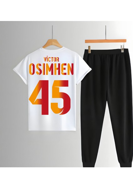 V.osim Futbolcu Sırt Forma Baskılı Unisex Tişört Regular Fit T-Shirt Eşofman Takımı