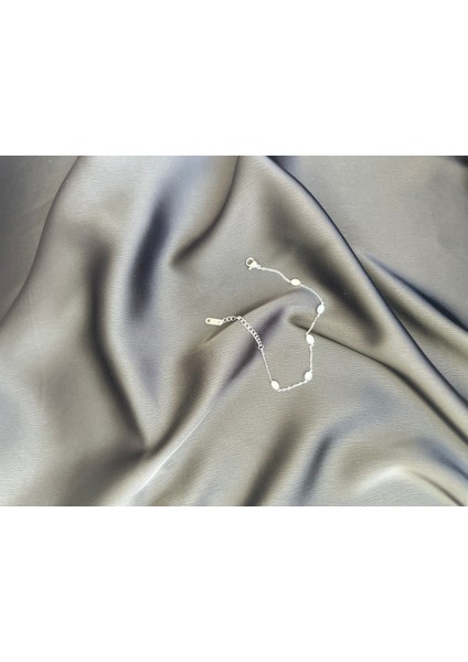 Sedefli Ince Zarif Çelik Bileklik