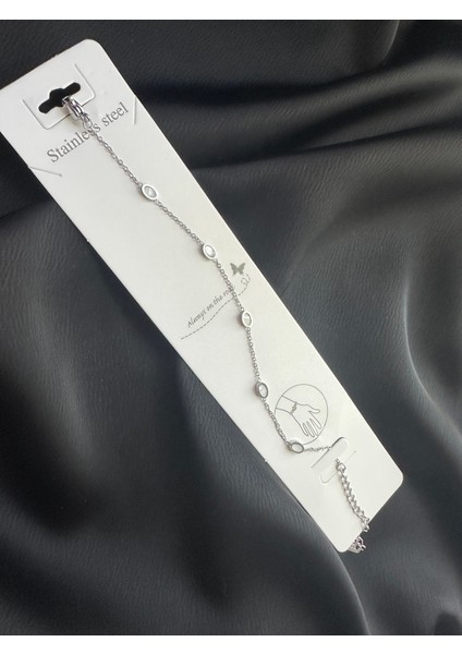 Sedefli Ince Zarif Çelik Bileklik fiyatları