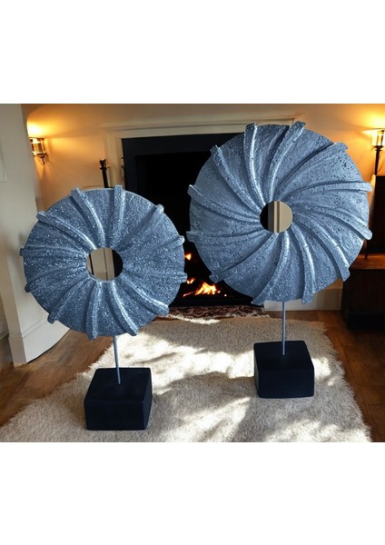 (31 cm -36 cm BOYUNDA)-(19 cm -23 cm Çapında) Kırılmaz Polyester,halka Pervane Figürlü Biblo