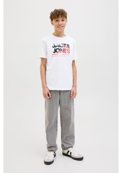 Jjluke Tee Ss Crew Beyaz Erkek Çocuk Kısa Kol T-Shirt modelleri