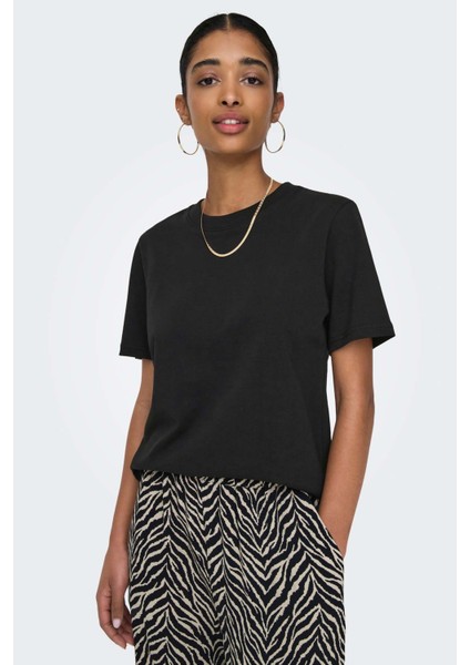 Onlmonja S/s Tee Jrs Noos Siyah Kadın Kısa Kol T-Shirt