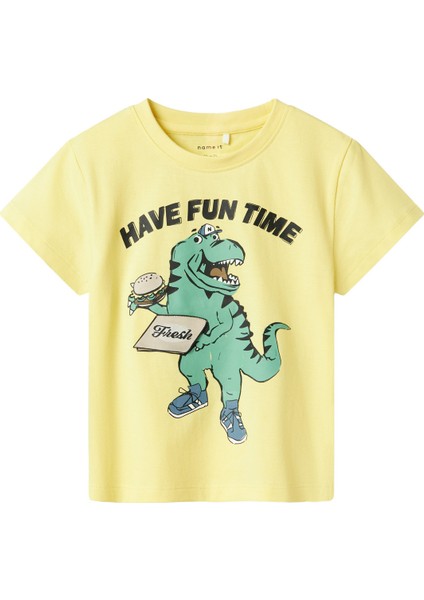 Nmmdellan Nreg Ss Top Box Sarı Erkek Çocuk Kısa Kol T-Shirt