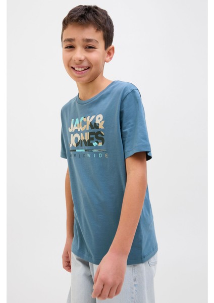 Jjluke Tee Ss Crew Mavi Erkek Çocuk Kısa Kol T-Shirt modelleri